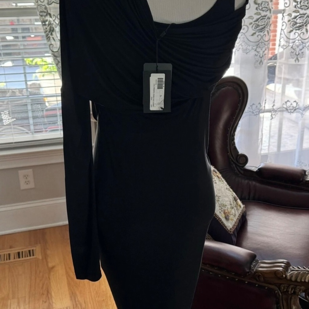 Alexander Wang Black Asymmetrical Draped Dress - Picture 7 of 16